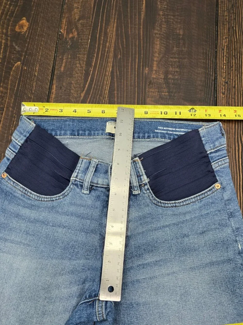 DL1961 Thea Boyfriend Maternity Jeans Womens 27 Blue Stretch Denim Under Belly